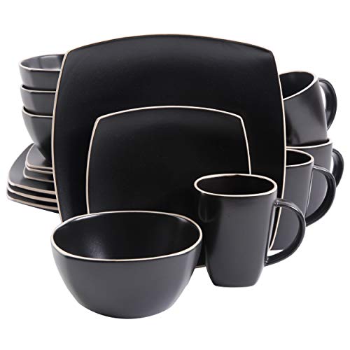 Gibson Elite Soho Lounge Dinnerware Set Service for 4 (16pcs) Matte Black